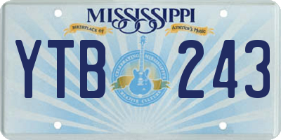 MS license plate YTB243