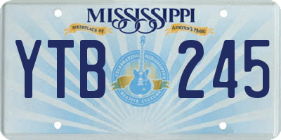 MS license plate YTB245