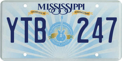 MS license plate YTB247