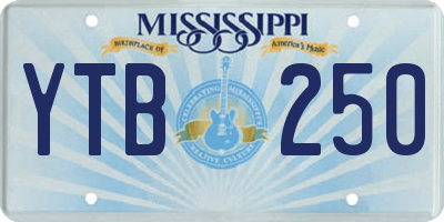 MS license plate YTB250