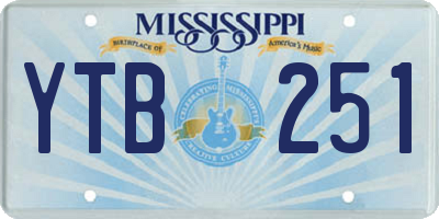 MS license plate YTB251