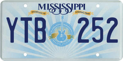 MS license plate YTB252