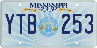 MS license plate YTB253