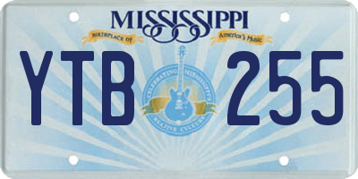 MS license plate YTB255