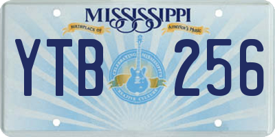 MS license plate YTB256