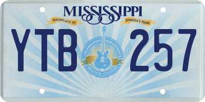 MS license plate YTB257