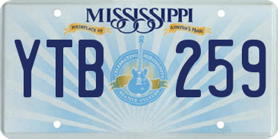 MS license plate YTB259