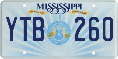 MS license plate YTB260