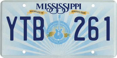 MS license plate YTB261