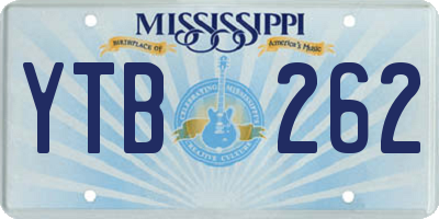 MS license plate YTB262