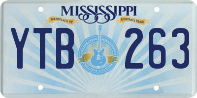 MS license plate YTB263