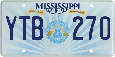 MS license plate YTB270