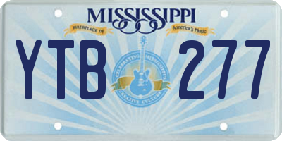 MS license plate YTB277