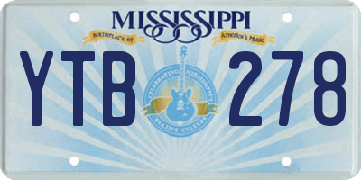 MS license plate YTB278