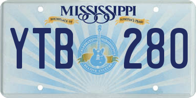 MS license plate YTB280