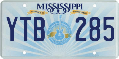 MS license plate YTB285