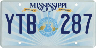 MS license plate YTB287