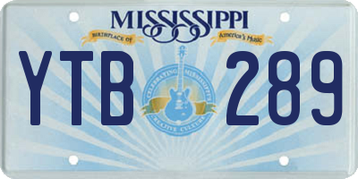 MS license plate YTB289