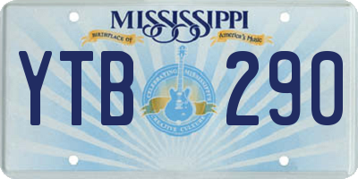 MS license plate YTB290