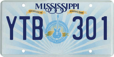 MS license plate YTB301