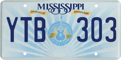 MS license plate YTB303