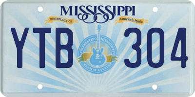 MS license plate YTB304