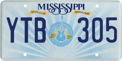 MS license plate YTB305