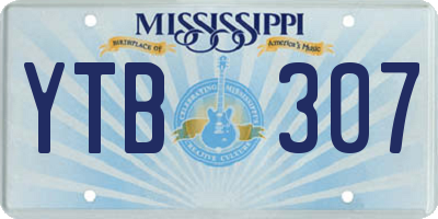 MS license plate YTB307