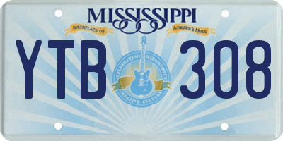 MS license plate YTB308