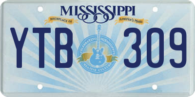 MS license plate YTB309