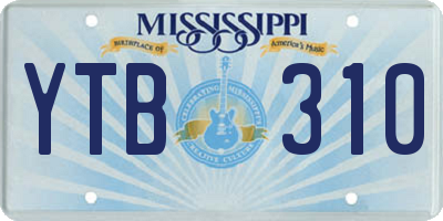 MS license plate YTB310