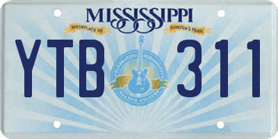 MS license plate YTB311