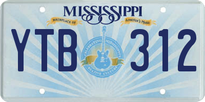 MS license plate YTB312