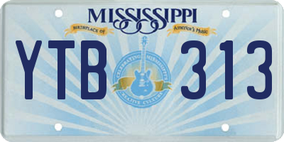 MS license plate YTB313