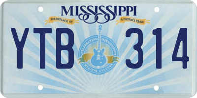 MS license plate YTB314