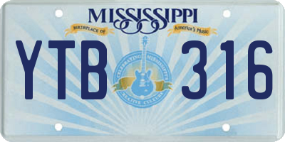 MS license plate YTB316