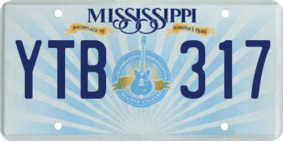 MS license plate YTB317