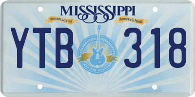 MS license plate YTB318
