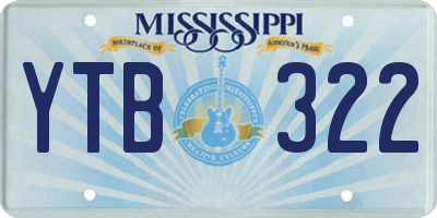 MS license plate YTB322