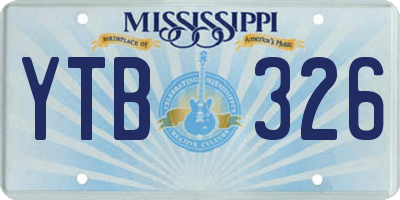 MS license plate YTB326