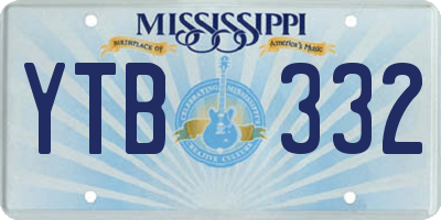 MS license plate YTB332