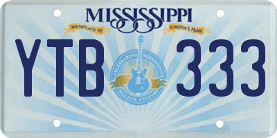 MS license plate YTB333