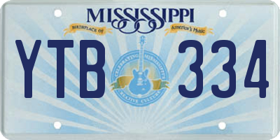 MS license plate YTB334