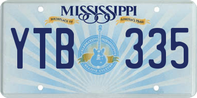 MS license plate YTB335