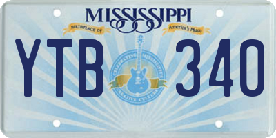 MS license plate YTB340