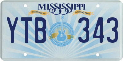 MS license plate YTB343