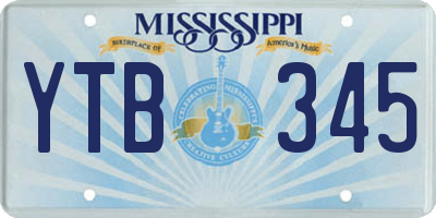 MS license plate YTB345