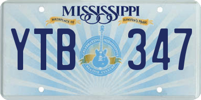 MS license plate YTB347