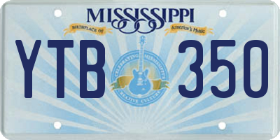 MS license plate YTB350