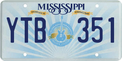 MS license plate YTB351